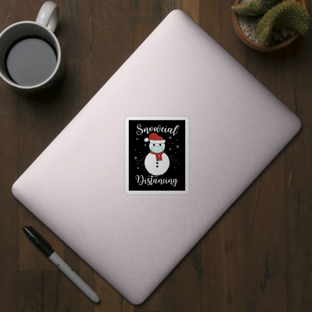 Snowcial Distancing Funny Christmas 2020 Social Distancing Pun by GiftTrend